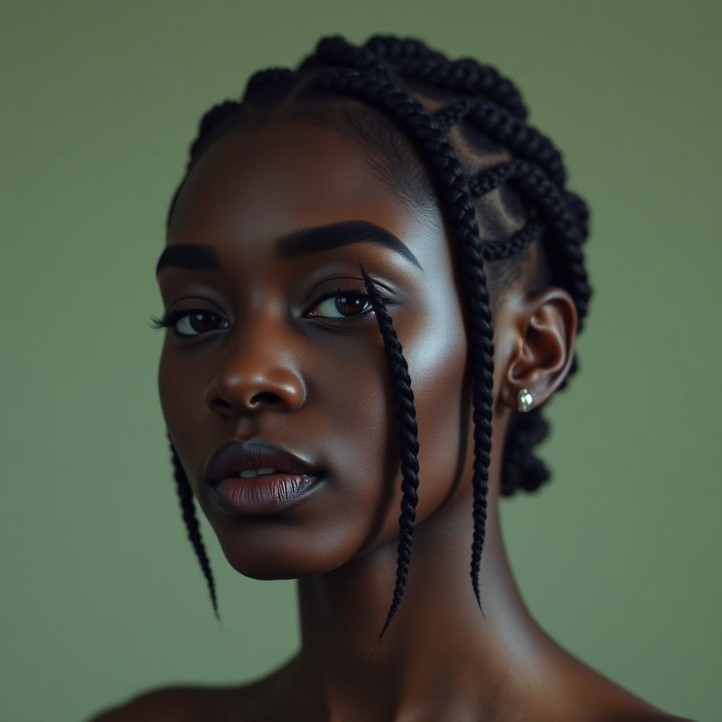 Detail of intricate braided styling