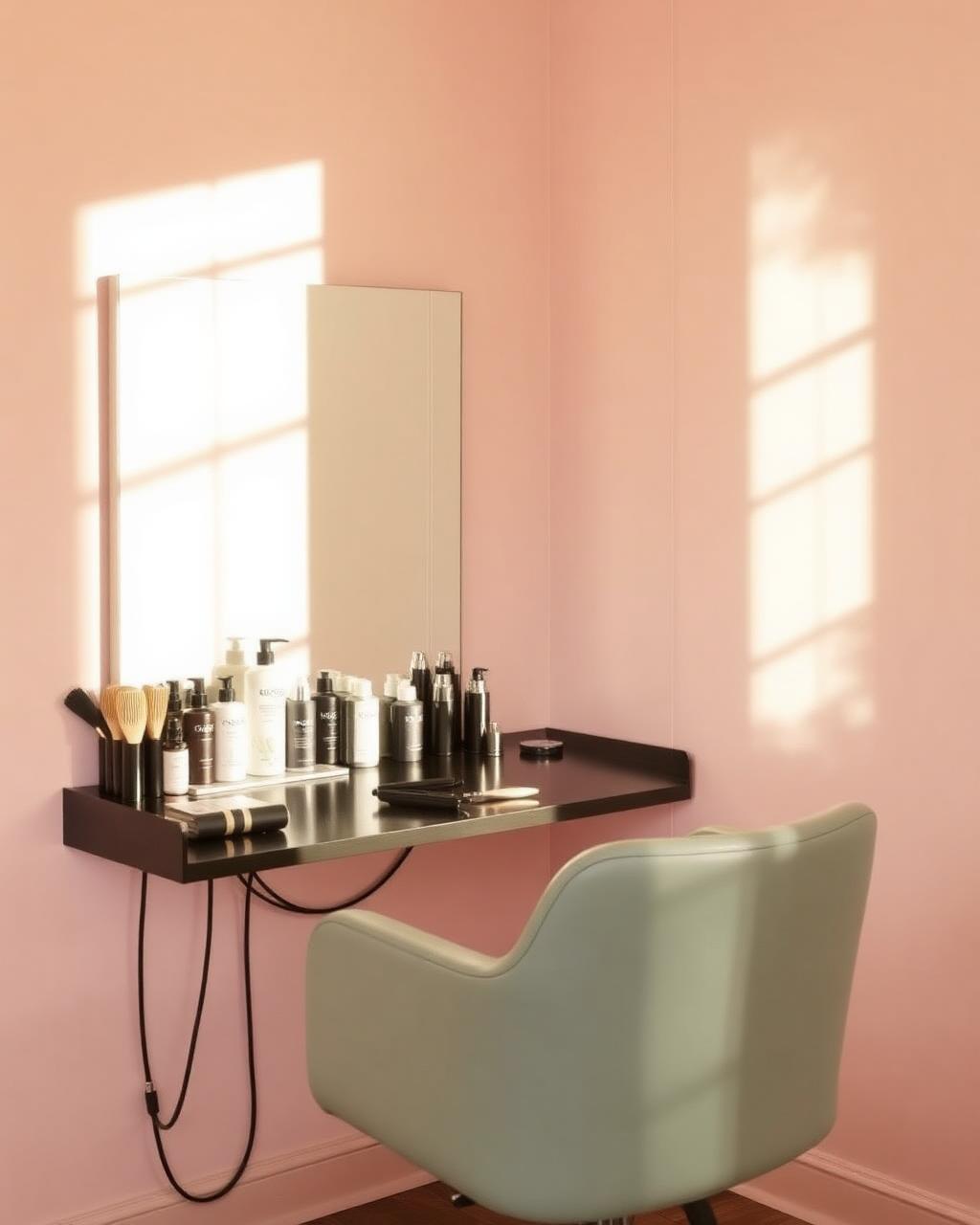 Styling station at the studio